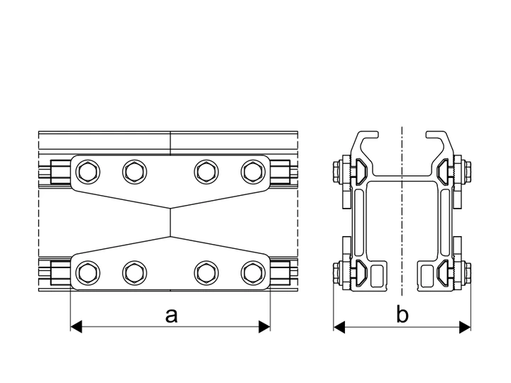 Manufacturer drawing: DEMAG KBK Aluline A12/A16 Track Joint Set