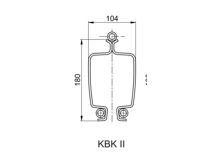 Manufacturer drawing: DEMAG KBK II Steel Straight Track, 3 m